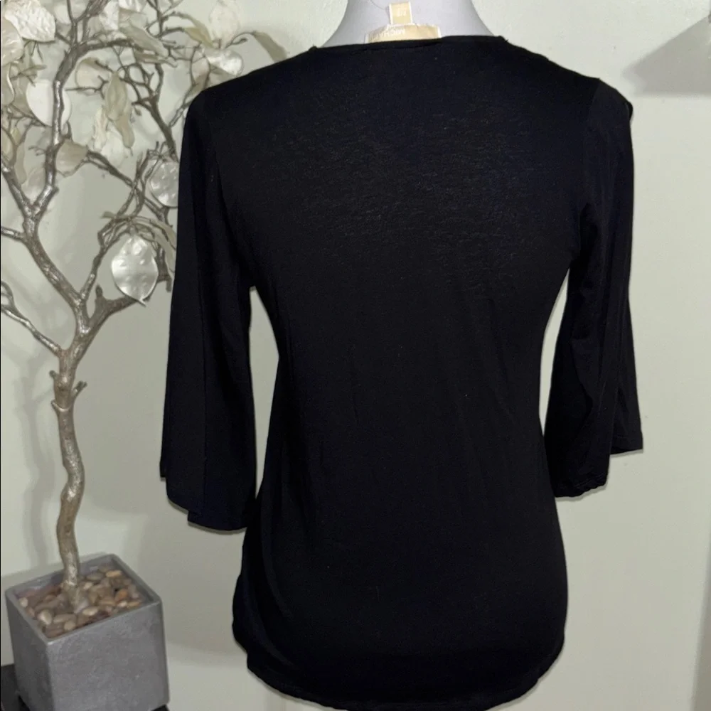 Michael Kors Black Eyelet Lace Up Blouse